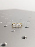 2.2ct Oval Simulated Diamond Half Bezel Set Solitaire Ring 14k YellowGold Plated