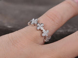 0.5ct Round Cut VVS1 Diamond 5 Small Cross Shape Engagement Ring 14k Gold Finish