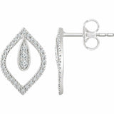 0.5ct Round Cut VVS1 Diamond Filigree Drop Earrings Women 14k White Gold Finish