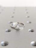0.3ct Trillion Cut Simulated Diamond Bezel Solitaire Ring 14k White Gold Plated