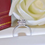 2.5ct Round Cut VVS1D Diamond Halo Engagement Ring 14k White Gold Finish