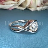 0.5ct Round Cut Moissanite Knot Women Engagement Ring 14k Yellow Gold Plated