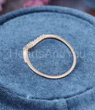 0.4ct Marquise Cut Simulated Diamond Curved Wedding Band 14k Yellow Gold Plated