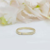 0.1ct Engagement Ring Round Cut Diamond Minimalist 14k Yellow Gold Finish
