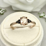 1.5ct Engagement Ring Oval Cut Peach Morganite Solitaire 14k Yellow Gold Finish