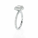 4Ct Princess Cut Diamond Accents Edge Halo Engagement Ring 14K White Gold Finish