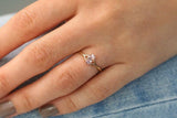 0.9ct Engagement Ring Oval Cut Peach Morganite Solitaire 14k Yellow Gold Finish