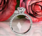 5Ct Oval Cut Diamond Stylish Engagement Solitaire Ring 14K White Gold Finish