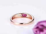 0.5ct Engagement Ring Oval Cut Pink Ruby Bezel Set Solitaire 14k RoseGold Finish