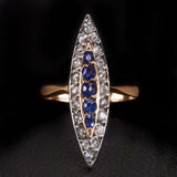 4Ct Round Cut Blue Sapphire Diamond Antique Vintage Ring 14K Rose Gold Finish