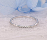0.4ct Round Cut Moissanite Half Eternity Minimalist Band 14k Yellow Gold Plated