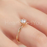 0.5ct Round Cut Moissanite Infinity Women Engagement Ring 14k Yellow Gold Plated