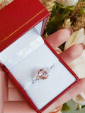 2ct Oval Cut Peach Morganite Engagement Ring 14k White Gold Over Trilogy Style