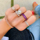 0.5ct Round Cut Diamond Wedding Band 14k Rose Gold Finish Bubble Single Prong