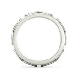 0.2Ct Round Cut Pink Ruby Diamond Infinity Wide Wedding Band 14K White Gold Over