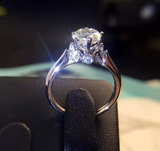 1.5Ct Round Cut Diamond Vintage Solitaire Engagement Ring 18K White Gold Finish