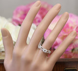 Infinity Engagement Ring 1.5ct Round Brilliant Cut Diamond 14k White Gold Finish