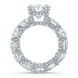 7Ct Radiant Cut Diamond Cocktail Eternity Engagement Ring 14K White Gold Finish