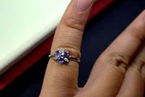 2.3ct Engagement Ring Oval Cut Tanzanite Stylish Partywear 14k White Gold Finish