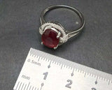 2.3ct Engagement Ring Oval Cut Pink Ruby Halo Split Shank 14k White Gold Finish