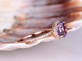 1ct Round Cut Purple Amethyst Solitaire Engagement Ring 14k Rose Gold Finish