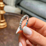 0.5ct Round Cut Moissanite Anniversary Women Wedding Band 14k White Gold Plated