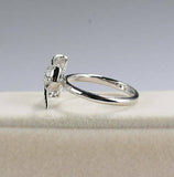 2ct Baguette Cut Diamond Engagement Ring Bow Knot Stylish 14k White Gold Finish
