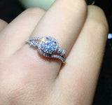2.2ct Engagement Ring Round Cut Diamond Swirl Twist Design 14k White Gold Finish
