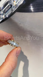 2.2ct Round Cut Moissanite Geometric Women Wedding Band 14k Yellow Gold Plated