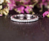 0.5ct Round Cut Moissanite 3/4 Eternity Women Wedding Band 14k White Gold Plated