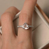 2.2ct Engagement Ring Trillion Cut Morganite Diamond Accent 14k WhiteGold Finish