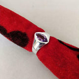 1ct Engagement Ring Marquise Cut Purple Amethyst Solitaire 14k White Gold Finish
