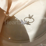 0.2ct Round Cut Moissanite Butterfly Women Engagement Ring 14k White Gold Plated