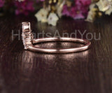 0.5ct Marquise Simulated Diamond Chevron Crown Wedding Band 14k Rose Gold Plated