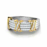 3Ct Round Cut Diamond Stylish Four Row Engagement Ring 14K Dual Gold Finish