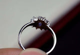 0.25ct Engagement Ring Oval Cut Purple Amethyst Diamond Halo 14k White Gold Over