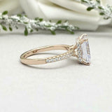 2.3ct Engagement Ring Radiant Cut Diamond Hidden Halo 14k Yellow Gold Finish