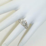 3.5ct Round Cut VVS1D Diamond Engagement Ring Split Shank 14k White Gold Finish