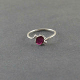 1.22ct Engagement Ring Oval Cut Pink Ruby Swirl Trilogy 14k White Gold Finish