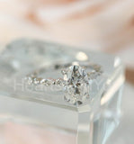 2.2ct Elongated Oval Cut Simulated Diamond Accented Ring 14k White Gold Plated