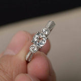 1ct Round Cut Diamond Engagement Ring 14k White Gold Finish Accents Solitaire