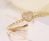 0.3ct Round Cut Moissanite Minimalist Cluster Women Ring 14k Yellow Gold Plated