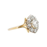 2.6ct Cushion Cut Diamond Engagement Ring Cluster Halo 14k Yellow Gold Finish