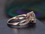 2ct Cushion Cut Diamond Engagement Ring Twist Split Shank 14k Rose Gold Finish