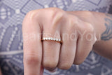 0.3ct Round Cut Moissanite Anniversary Women Wedding Band 14K Yellow Gold Plated