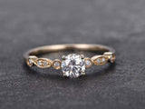 1.2ct Round Cut VVS1D Diamond Engagement Ring Solitaire 14k Yellow Gold Finish