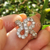 2.2ct Round Cut Moissanite Infinity Love Engagement Ring 14k White Gold Plated