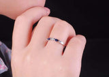 0.3ct Wedding Ring Band Marquise Cut Sapphire Anniversary 14k White Gold Finish