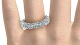 2.5ct Asscher Cut Diamond Eternity Anniversary Wedding Band 14k White Gold Over