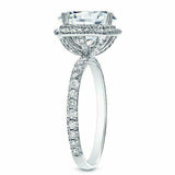 4.5ct Asscher Diamond Dual Halo Solitaire Engagement Ring 14K White Gold Over